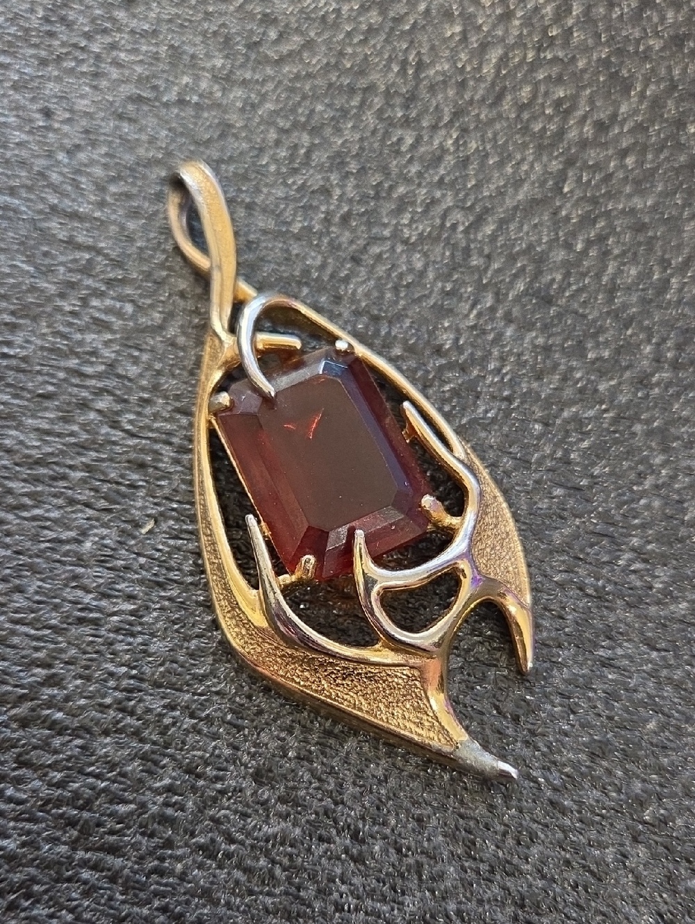 Vintage 60s Sarah Coventry Molten Topaz Brutalist Pendant MCM
